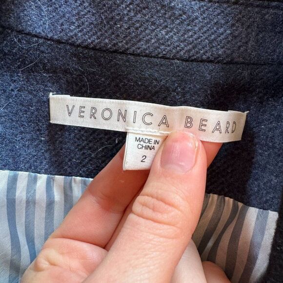 Veronica Beard Matteo Blue and Black Plaid Long Dickey Blazer Jacket - Picture 8 of 16